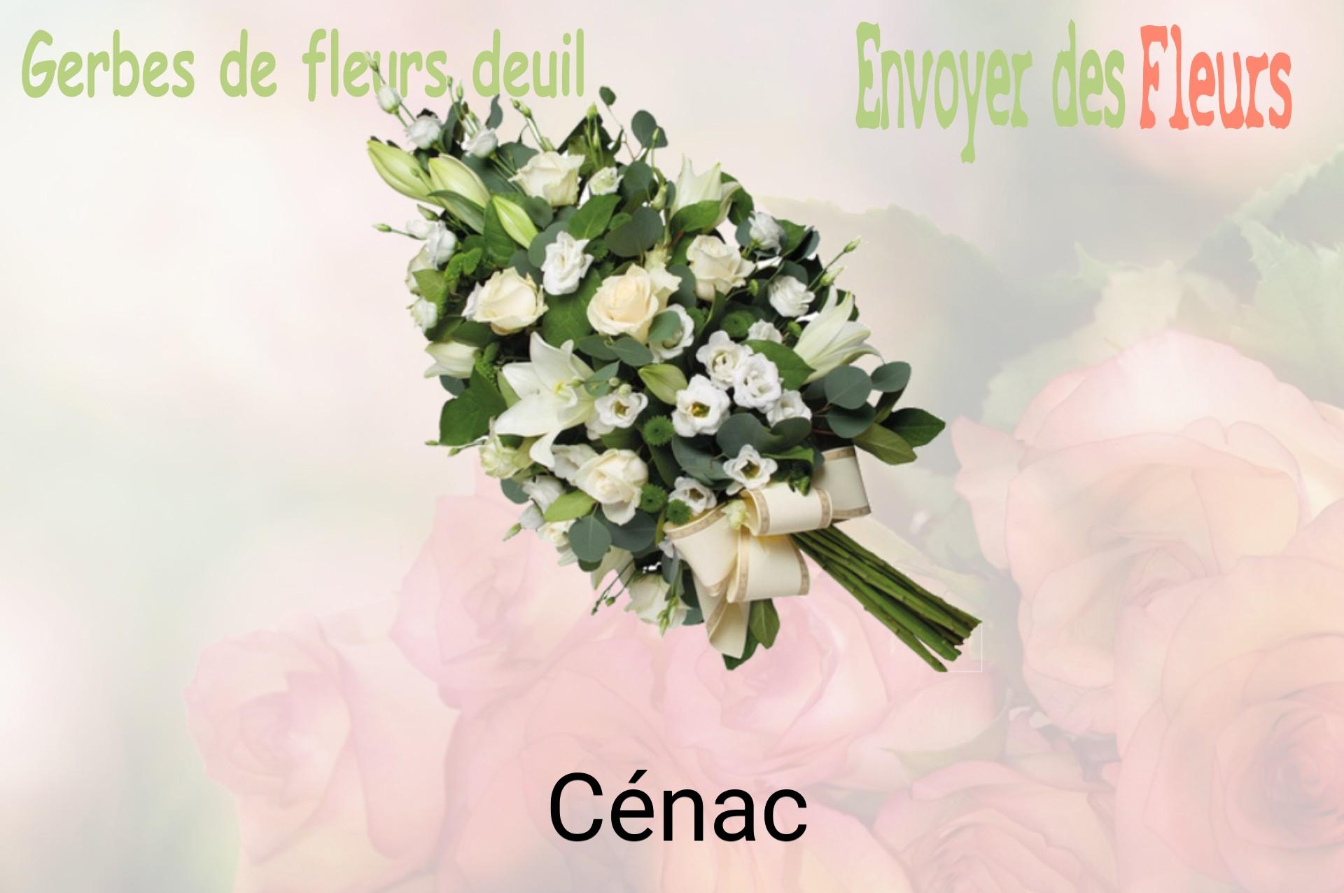 Gerbe de fleurs de deuil livrée à Cénac